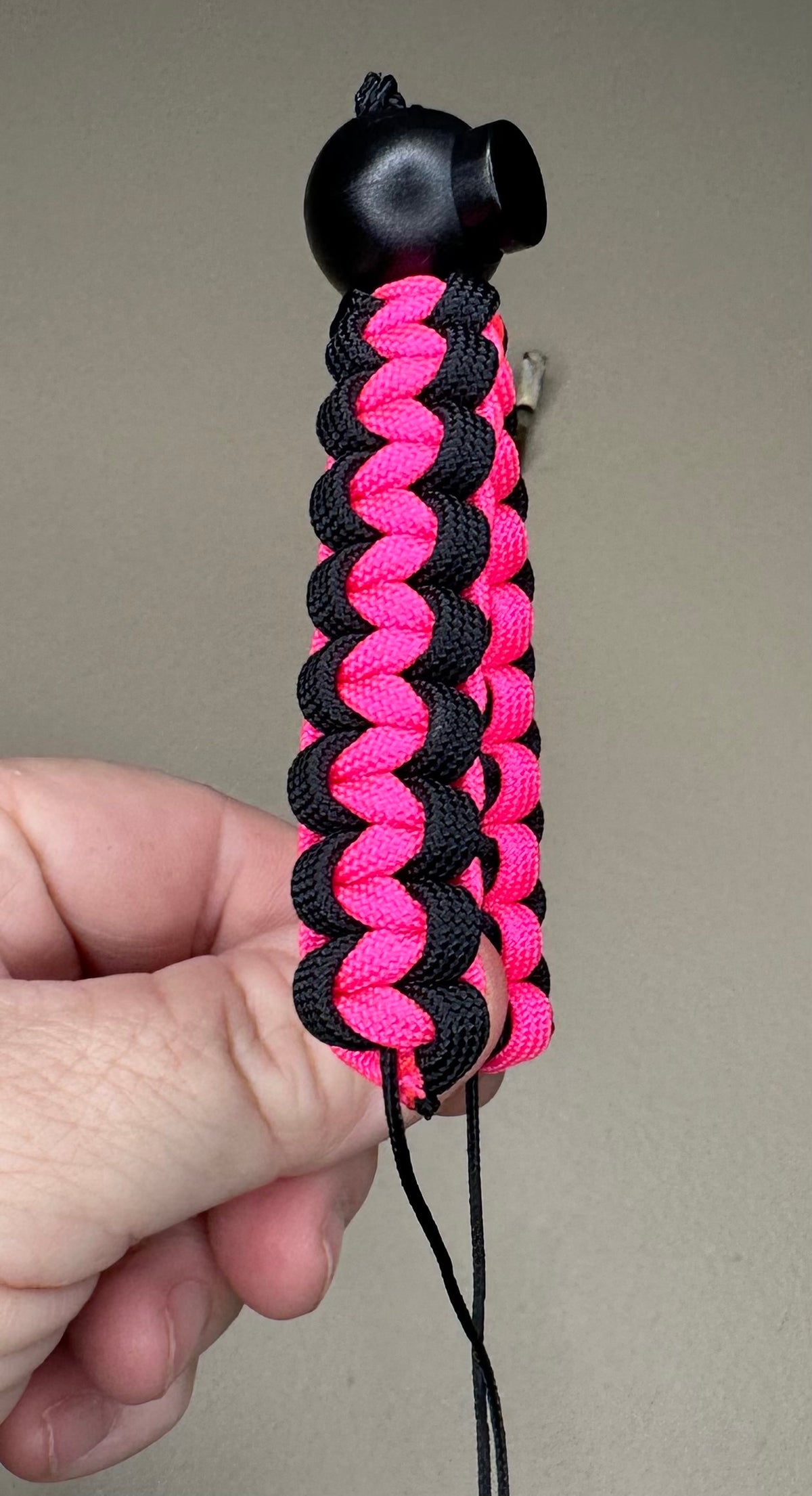Thumb Button Release Strap-Hot Pink and Black